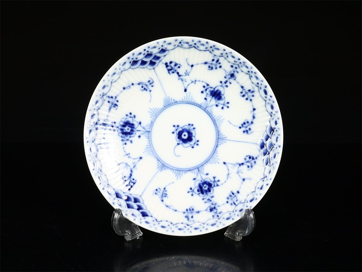 【吉】CM623 ROYAL COPENHARGEN 【ロイヤルコペンハーゲン】 ブルーフルーテッド カップ＆ソーサー 6組 12点セット／美品！_画像10