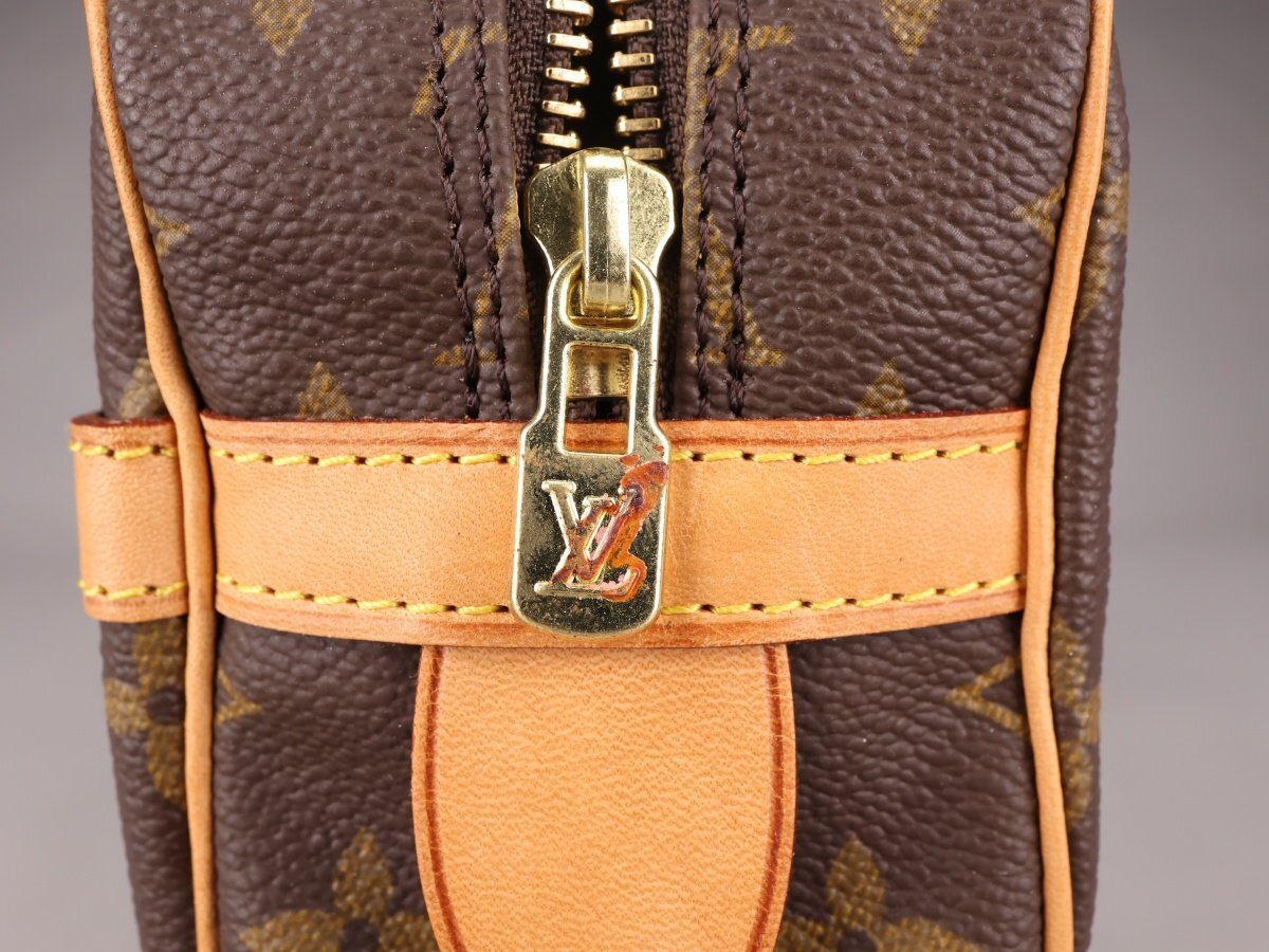 [.]A1346 ручная сумочка LOUIS VUITTON Louis * Vuitton темно синий pie-nyu28 монограмма осыпь загрязнения есть с коробкой #]