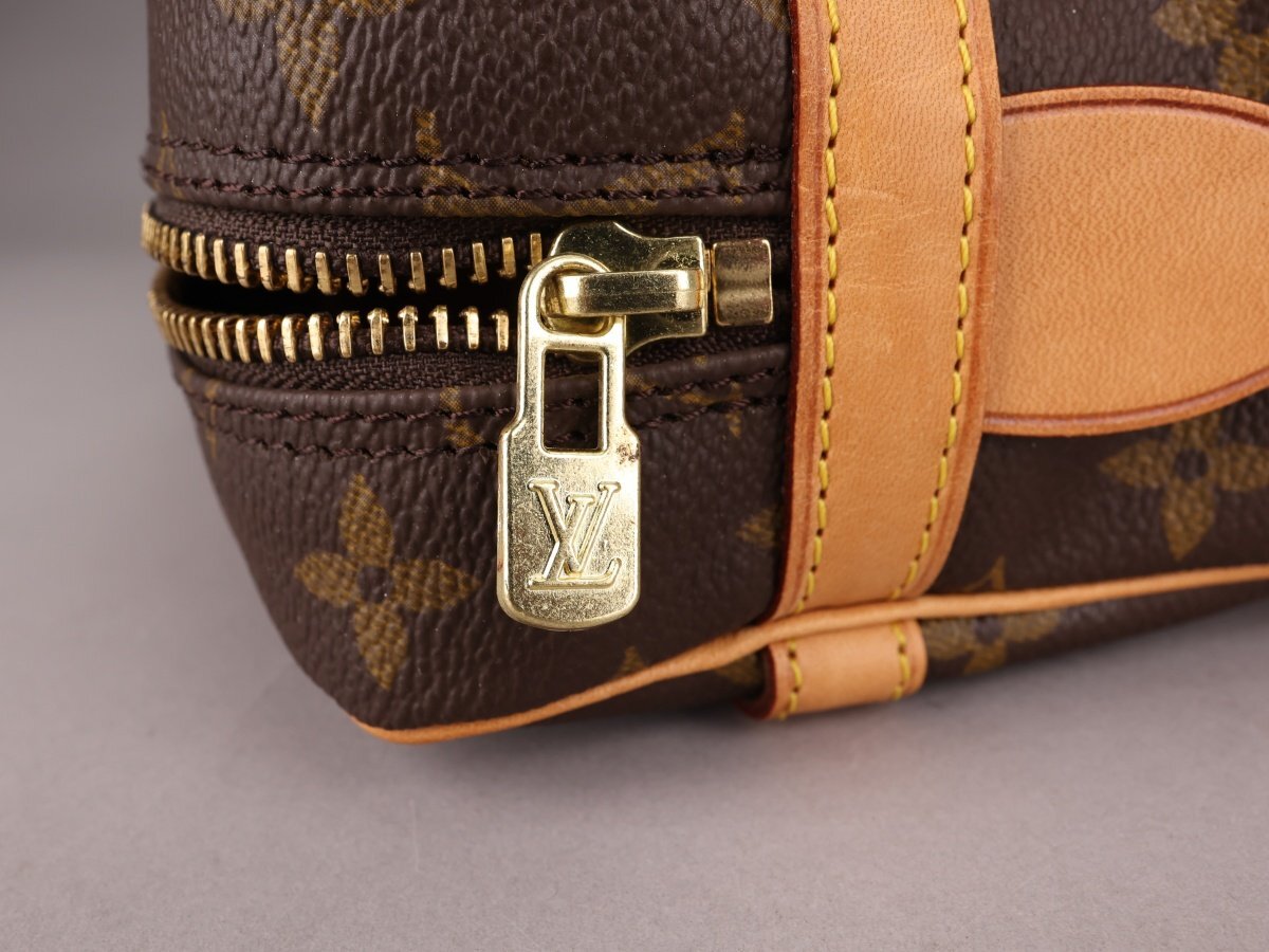 [.]A1346 ручная сумочка LOUIS VUITTON Louis * Vuitton темно синий pie-nyu28 монограмма осыпь загрязнения есть с коробкой #]