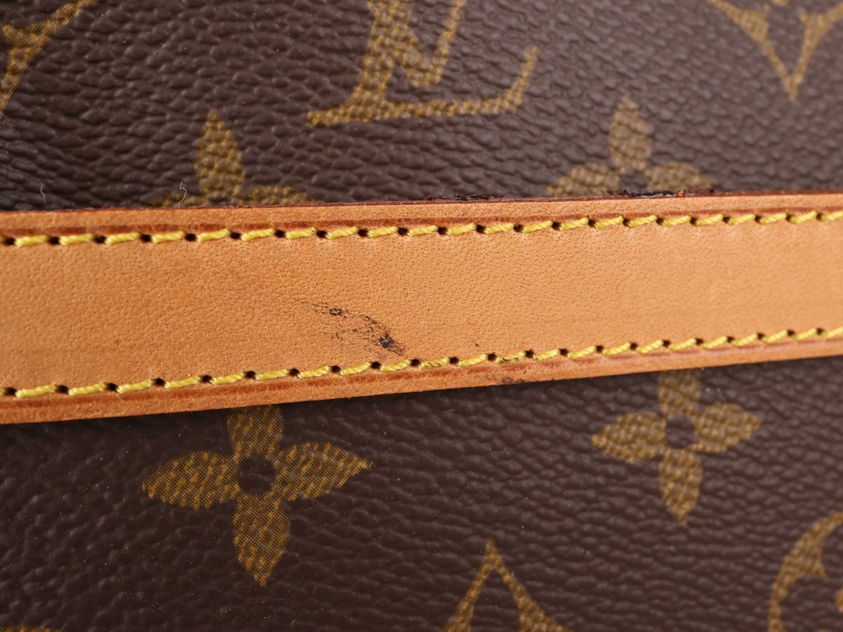 [.]A1346 ручная сумочка LOUIS VUITTON Louis * Vuitton темно синий pie-nyu28 монограмма осыпь загрязнения есть с коробкой #]