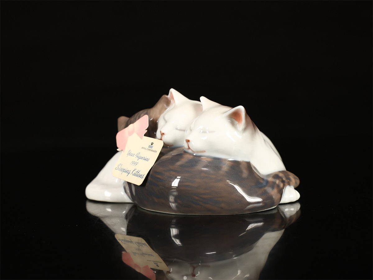 【吉】CN1000 COPENHARGEN 【ロイヤルコペンハーゲン】 猫 小置物 フィギュリン／美品！_画像2