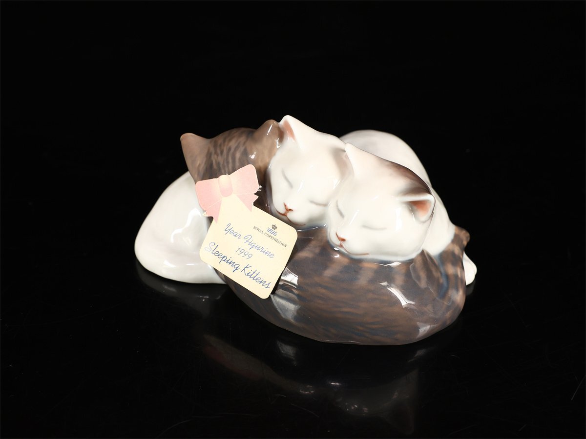 【吉】CN1000 COPENHARGEN 【ロイヤルコペンハーゲン】 猫 小置物 フィギュリン／美品！_画像5