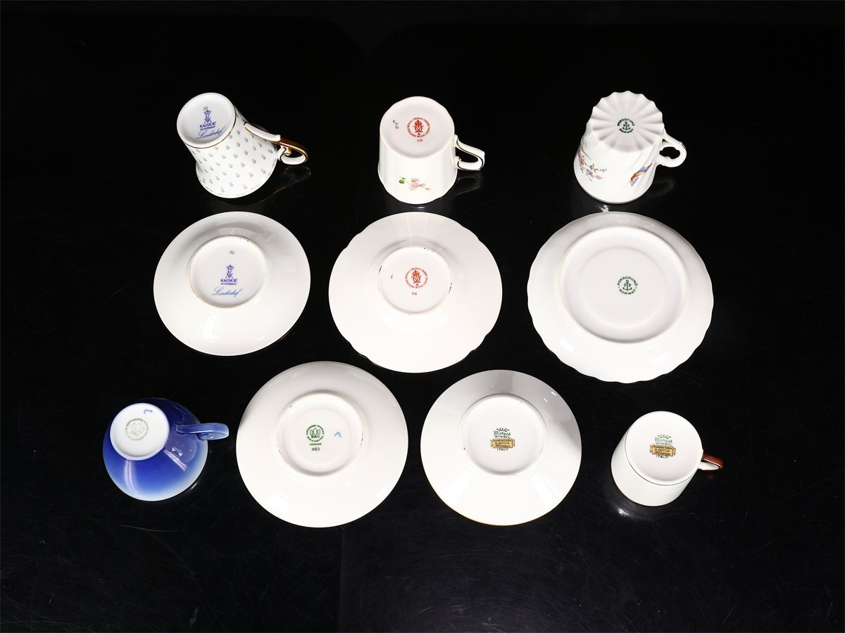 【吉】CO118 ロイヤルコペンハーゲン リチャードジノリ 等 デミタス コーヒー カップ＆ソーサー 5組 10点セット／美品！_画像4