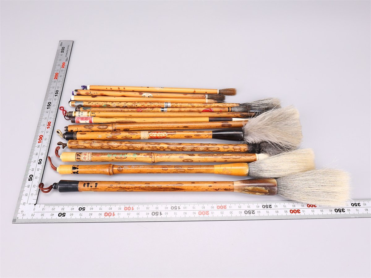 【吉】BB256 唐物 【斑竹製】 書道具 筆 毛筆 13点 一括出品_画像10