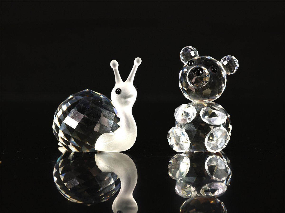 [.]IB289 SWAROVSKI [ Swarovski ] crystal стекло золотая краска металлические принадлежности животное маленький украшение 8 пункт вместе лот 