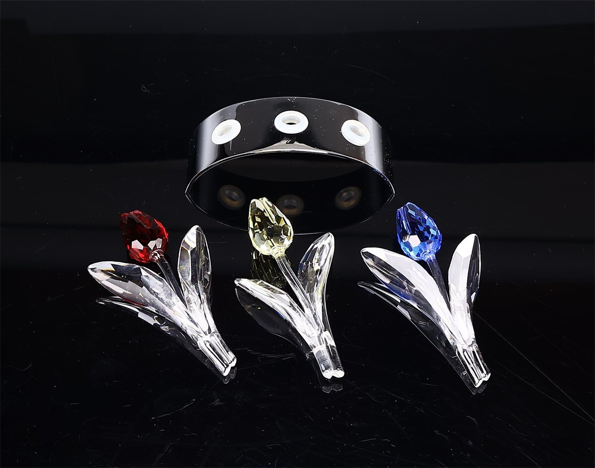 [.]PC781 SWAROVSKI [ Swarovski ] crystal стекло красный желтый синий цветок украшение | прекрасный товар!