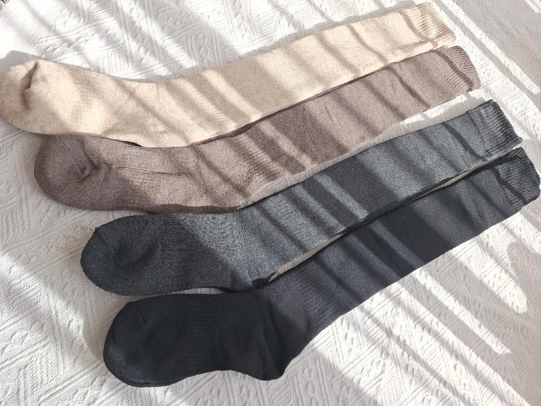 563 極暖 ひざ上ソックス 裏起毛 靴下 裏パイル ニーハイ 着圧 細見え 防寒対策 ブラウン ズレ落ちない ニーハイソックス 加厚 毛玉防止 冬_画像9