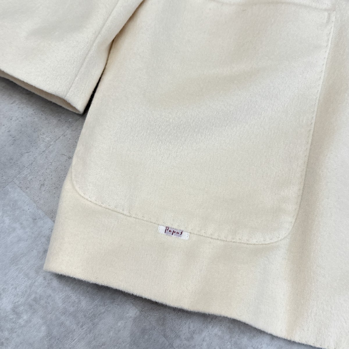 Papas◆アンゴラ ジャケット パパス ホワイト系 メンズ サイズ L 8_画像2