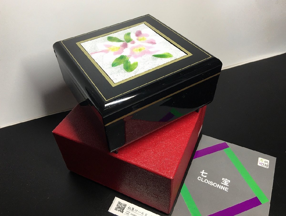  дешево глициния 7 сокровищ музыкальная шкатулка несессер лакированные изделия / драгоценнный камень коробка бардачок зеркало имеется чёрный работа OK- прекрасный товар -D2210