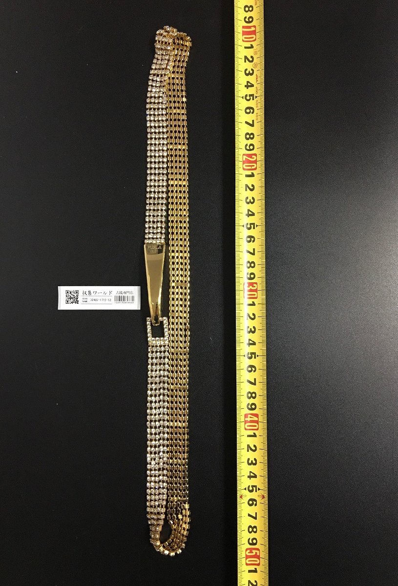 FURLA/フルラ チェーンベルト 金メッキ ベルト ゴールド レディース-中古美品-D2210_画像1