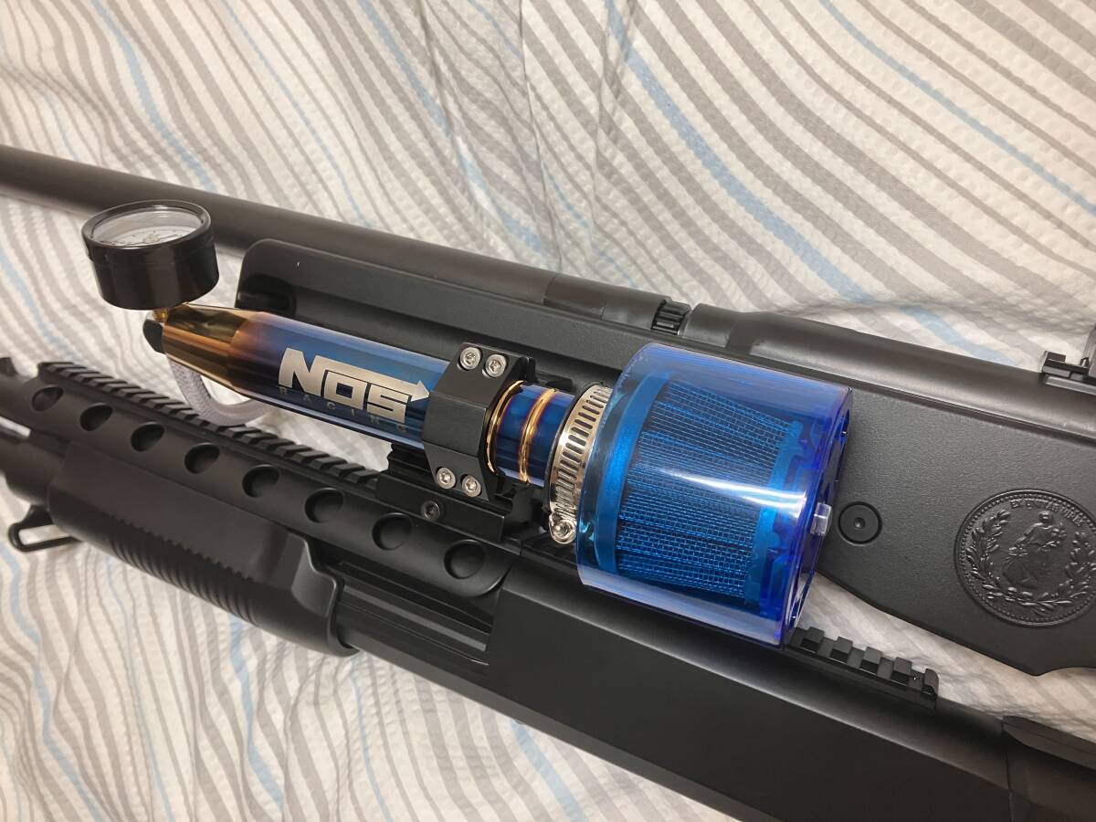 クラウンモデルType96シニアエアーコッキングライフルとダブルイーグルショットガンM3ショーティM309ジョンウイック仕様NOSボンベ付_画像6