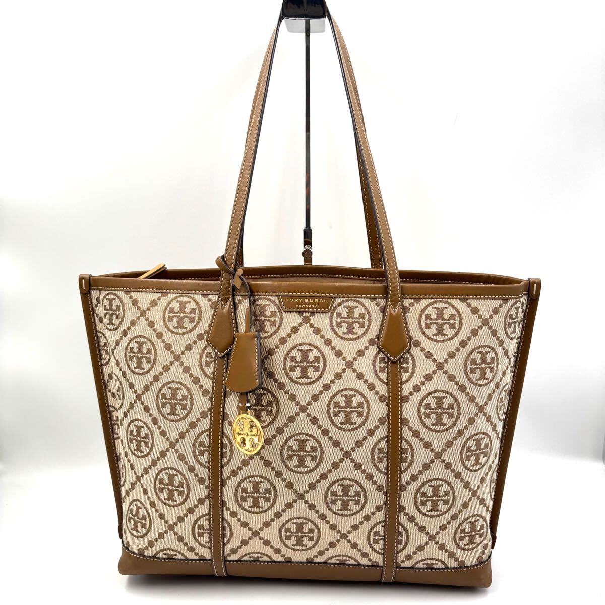 TORY BURCH トリーバーチ Tモノグラム ジャカード トートバッグ_画像1