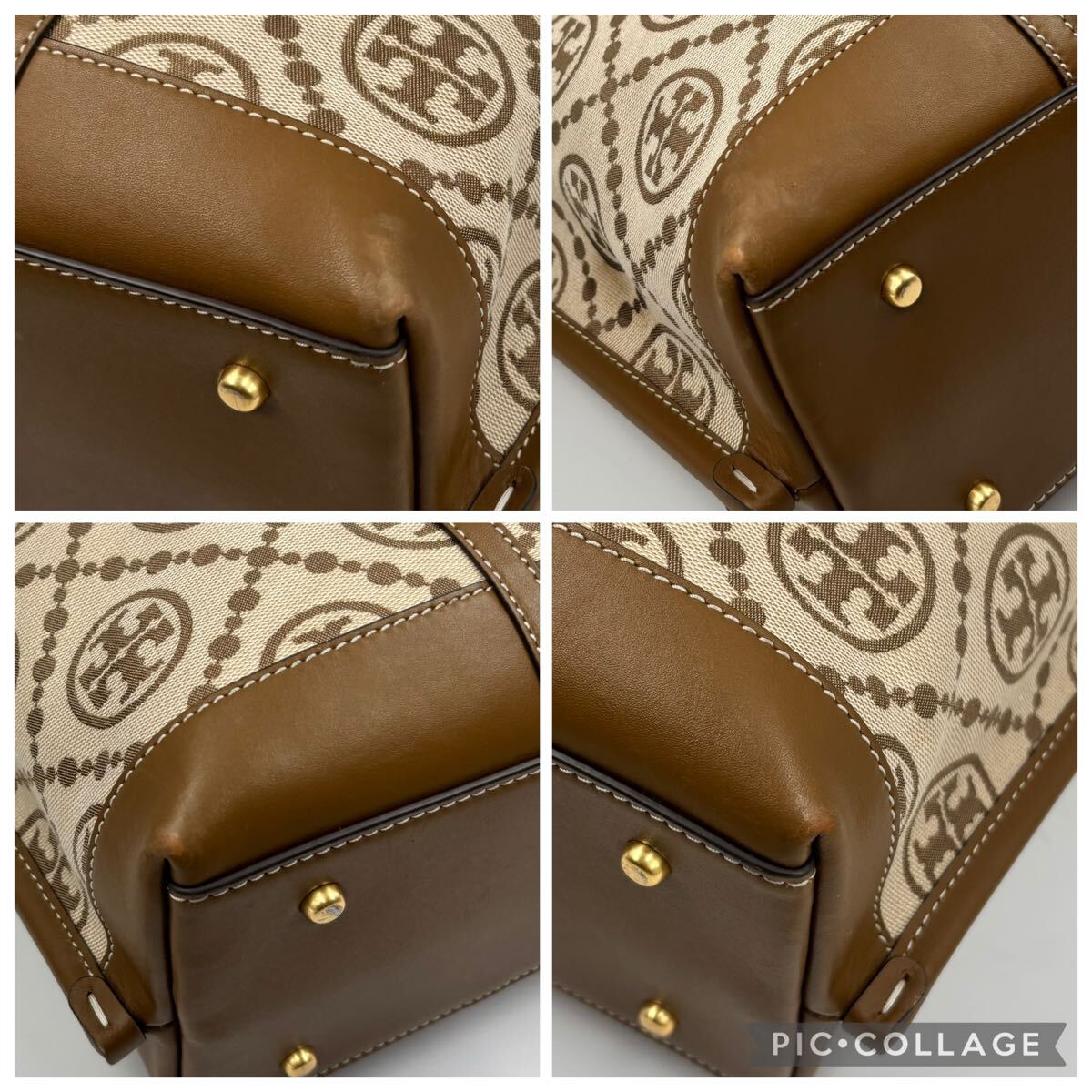 TORY BURCH トリーバーチ Tモノグラム ジャカード トートバッグ_画像4