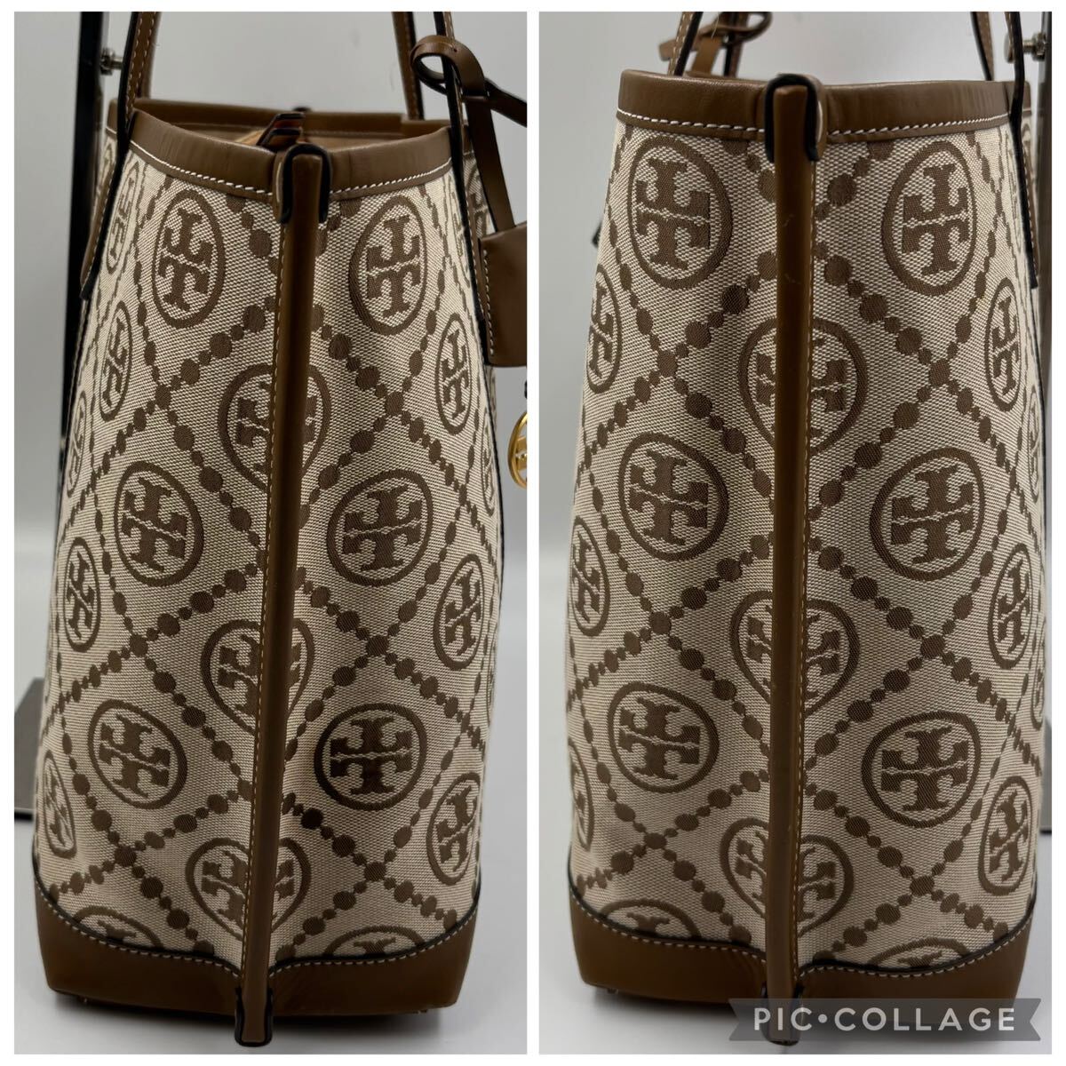 TORY BURCH トリーバーチ Tモノグラム ジャカード トートバッグ_画像5