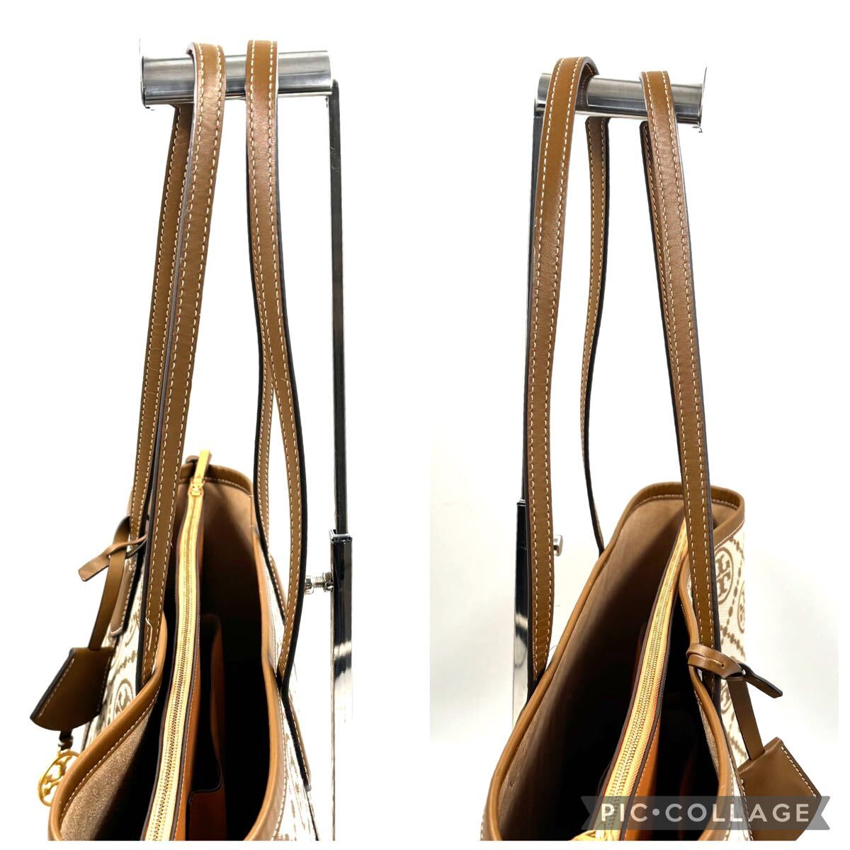 TORY BURCH トリーバーチ Tモノグラム ジャカード トートバッグ_画像6