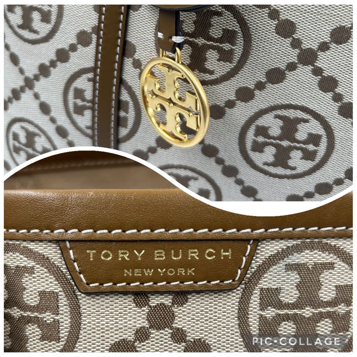 TORY BURCH トリーバーチ Tモノグラム ジャカード トートバッグ_画像10