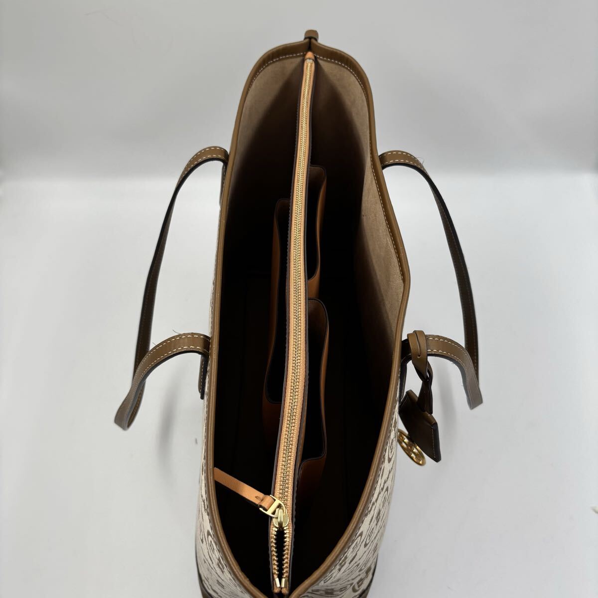 TORY BURCH トリーバーチ Tモノグラム ジャカード トートバッグ_画像7