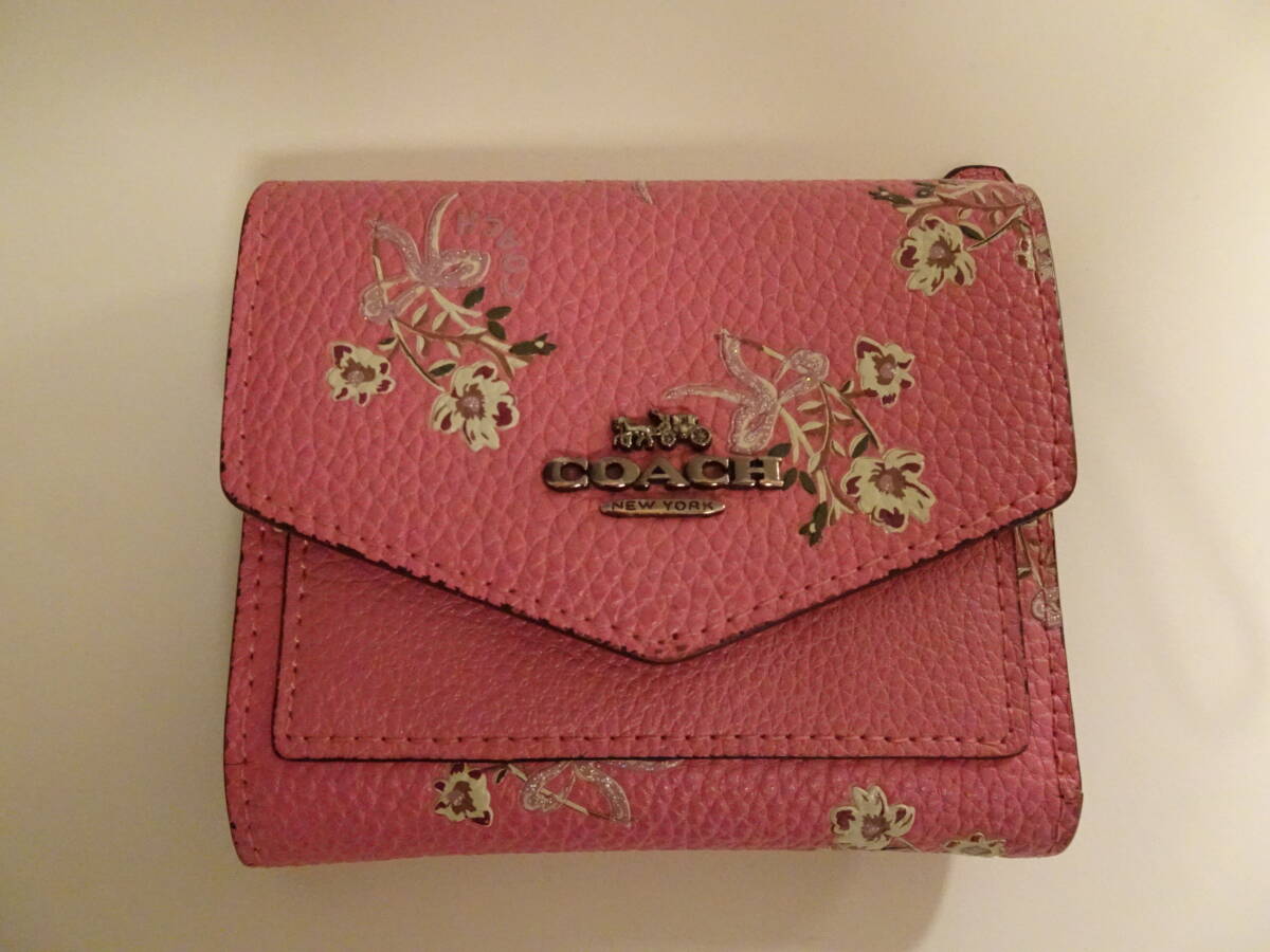 即日発送★COACH　コーチ　花柄　ミニ財布_画像1