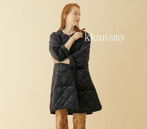 MADEMOISELLE ROPEマドモアゼル ロペ*ベロアキルティングコート_画像4