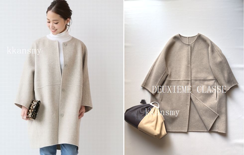 DEUXIEME CLASSEドゥーズィエムクラス*Victorianリバーノーカラーコート_画像1