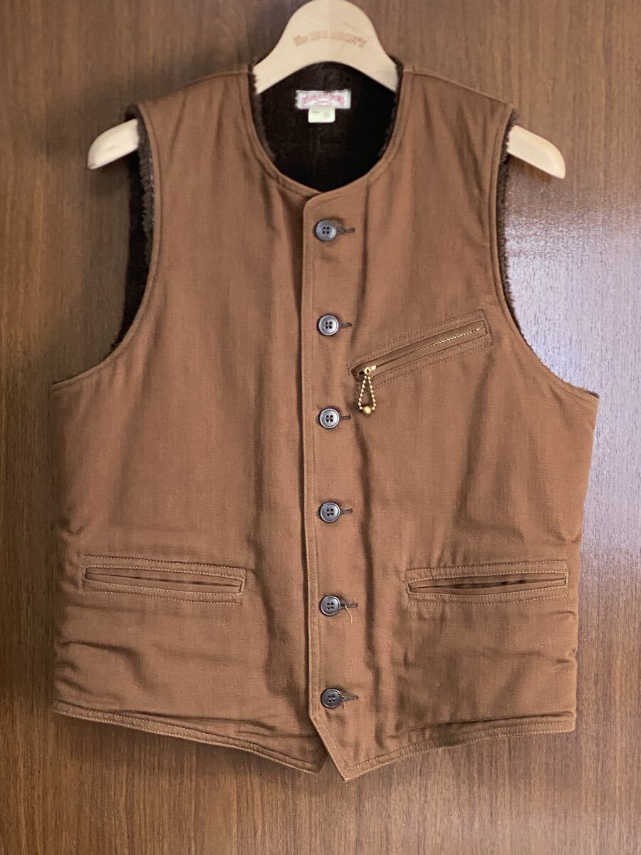 REAL McCOY’S DOUBLE DIAMOND モールスキンワークベスト38リアルマッコイズ ダブルダイヤモンドアルパカ_画像2