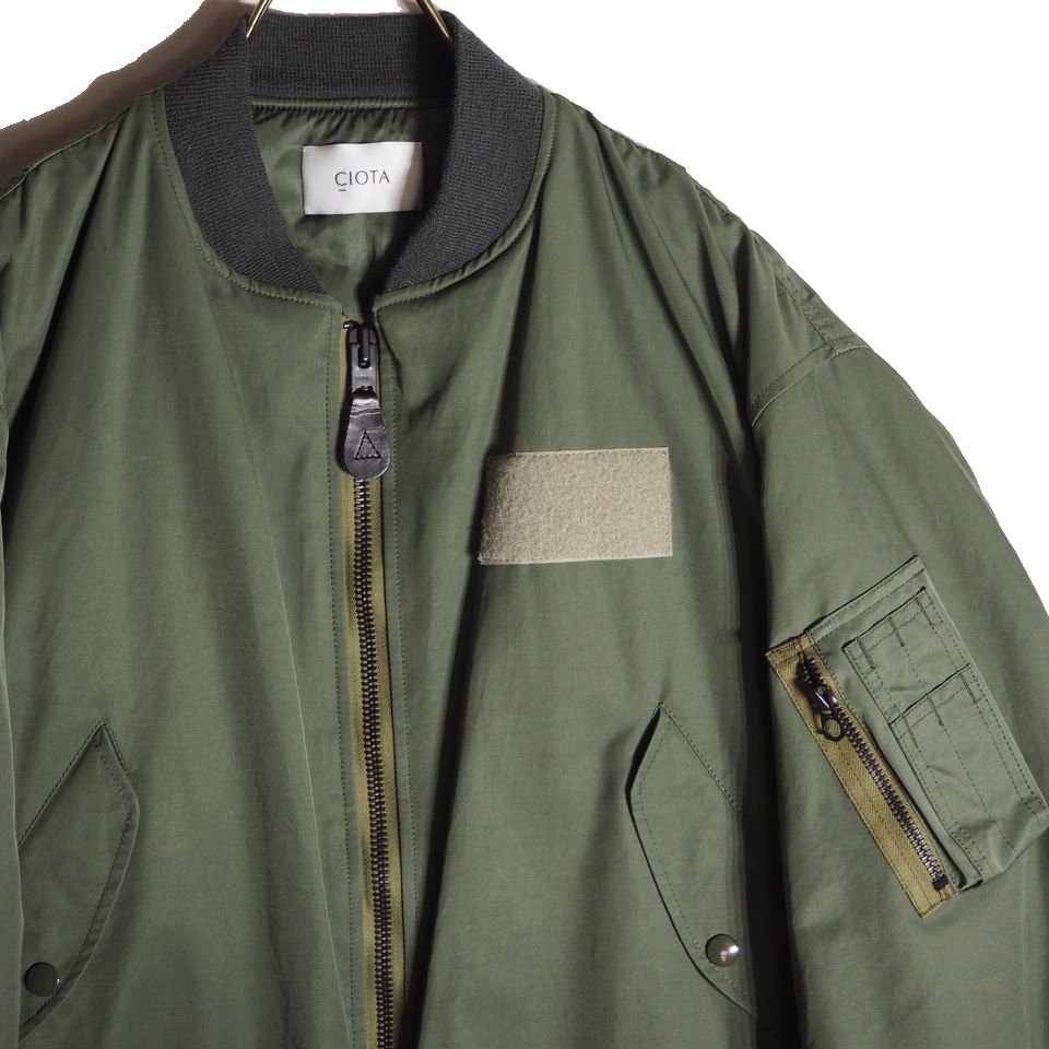 P4335h17　▼CIOTA シオタ▼　スビンコットンナイロンツイル MA-1 フライトジャケット カーキ F / レディース ボンバージャケット MA1 秋冬_画像2
