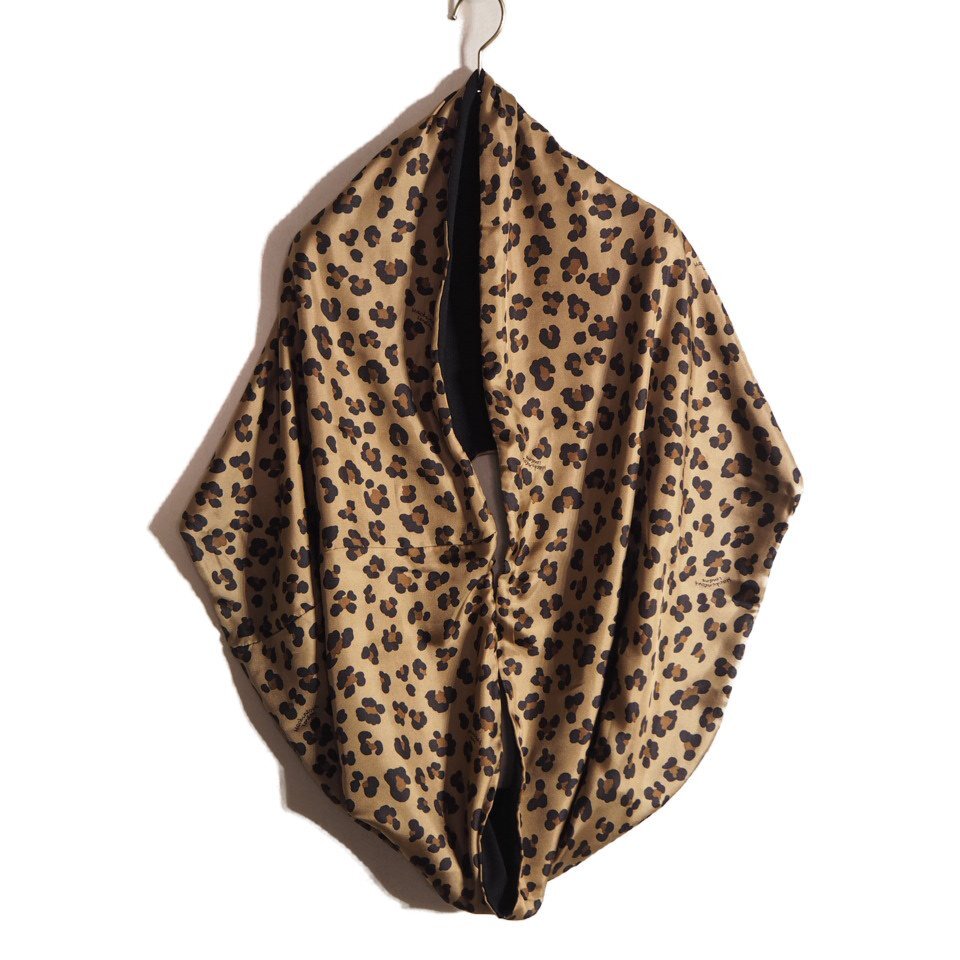 R4727f2 ▼MACKINTOSH マッキントッシュ▼ ウール シルク ダブルフェイス スヌード レオパード柄 / マフラー ストール レディース 春秋_画像1