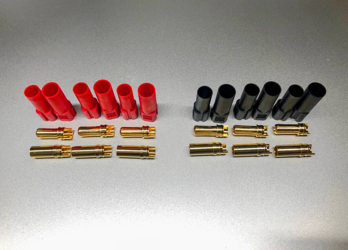 【 送料無料 】6ペア、XT150コネクタアダプターセット メスオス 、6mmゴールドバナナブレット、 バナナ コネクタ 、プラグ モーター_画像1