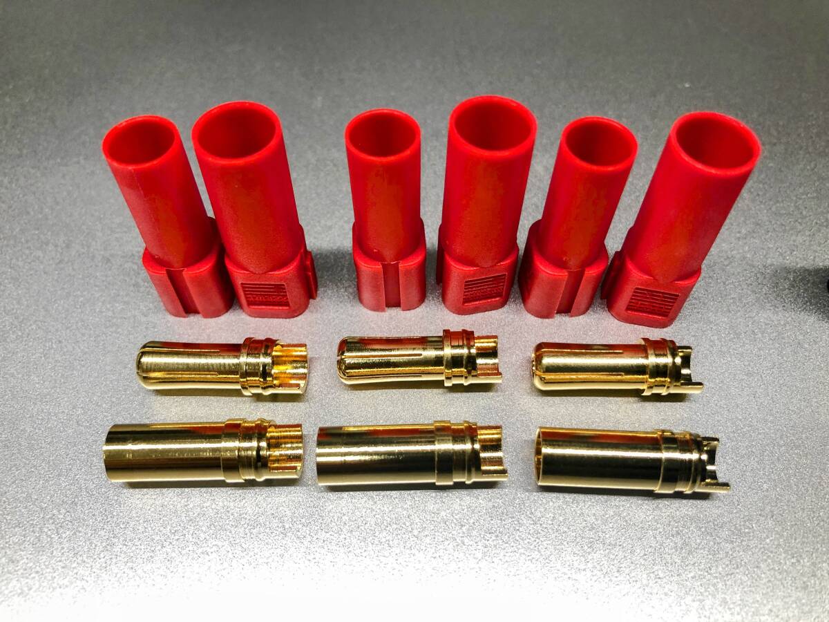 【 送料無料 】6ペア、XT150コネクタアダプターセット メスオス 、6mmゴールドバナナブレット、 バナナ コネクタ 、プラグ モーター_画像4