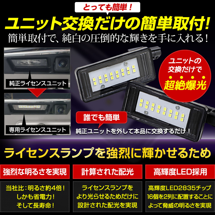 [予]C28 セレナ SERENA 専用 ナンバー灯 CREE LED 採用 ライセンスユニット 光量調整機能付き ニッサン 純正LED ドレスアップ パーツ [8]_画像6