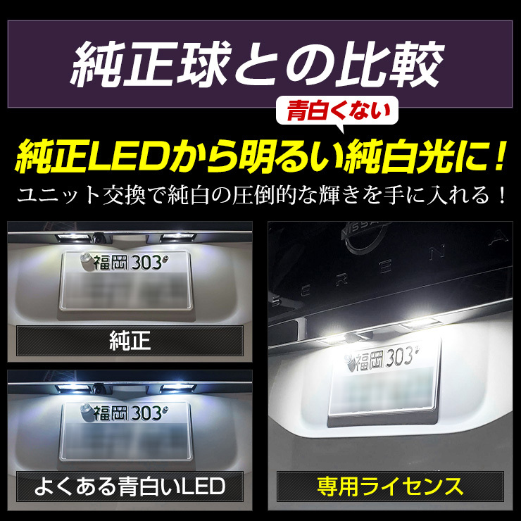 [予]C28 セレナ SERENA 専用 ナンバー灯 CREE LED 採用 ライセンスユニット 光量調整機能付き ニッサン 純正LED ドレスアップ パーツ [8]_画像7