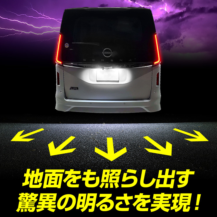 [予]C28 セレナ SERENA 専用 ナンバー灯 CREE LED 採用 ライセンスユニット 光量調整機能付き ニッサン 純正LED ドレスアップ パーツ [8]_画像8