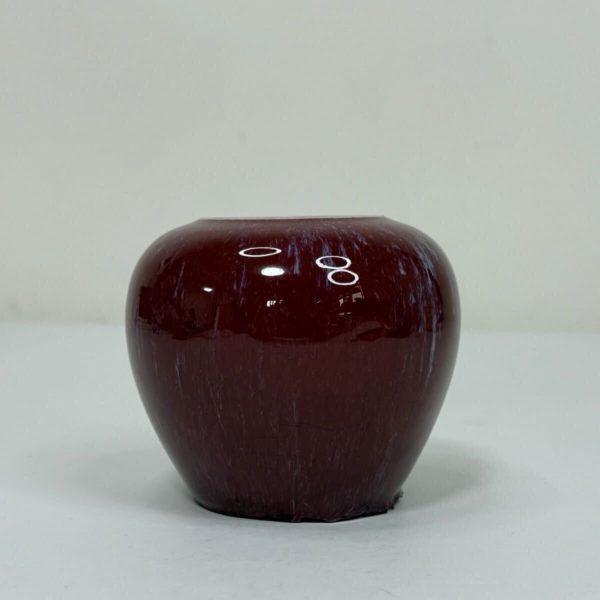 DEB-中国古美術 時代物 色絵 窯変釉 水盂 文房具 書道具 箱付 唐物 陶磁器 中国古玩 骨董品_画像4