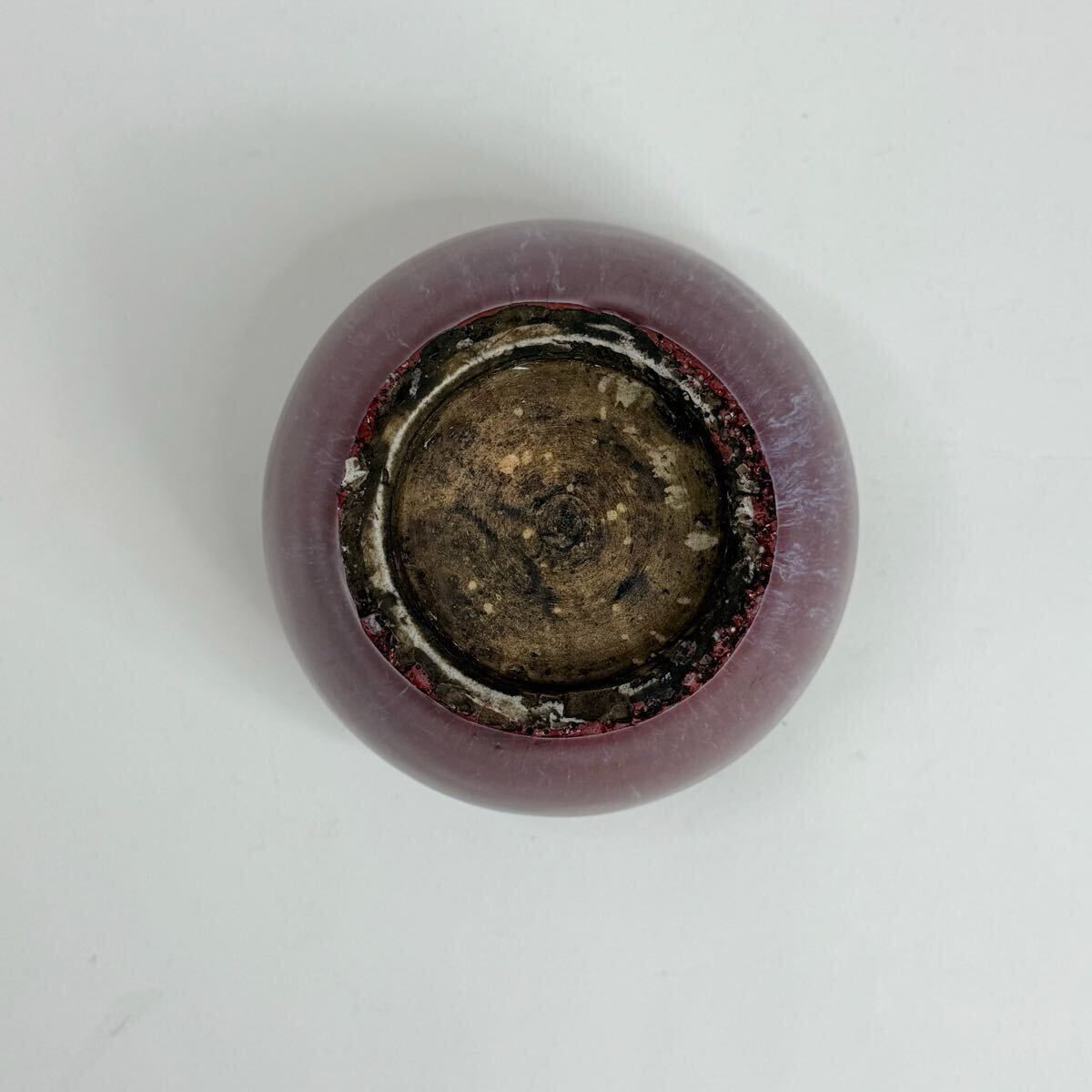 DEB-中国古美術 時代物 色絵 窯変釉 水盂 文房具 書道具 箱付 唐物 陶磁器 中国古玩 骨董品_画像9