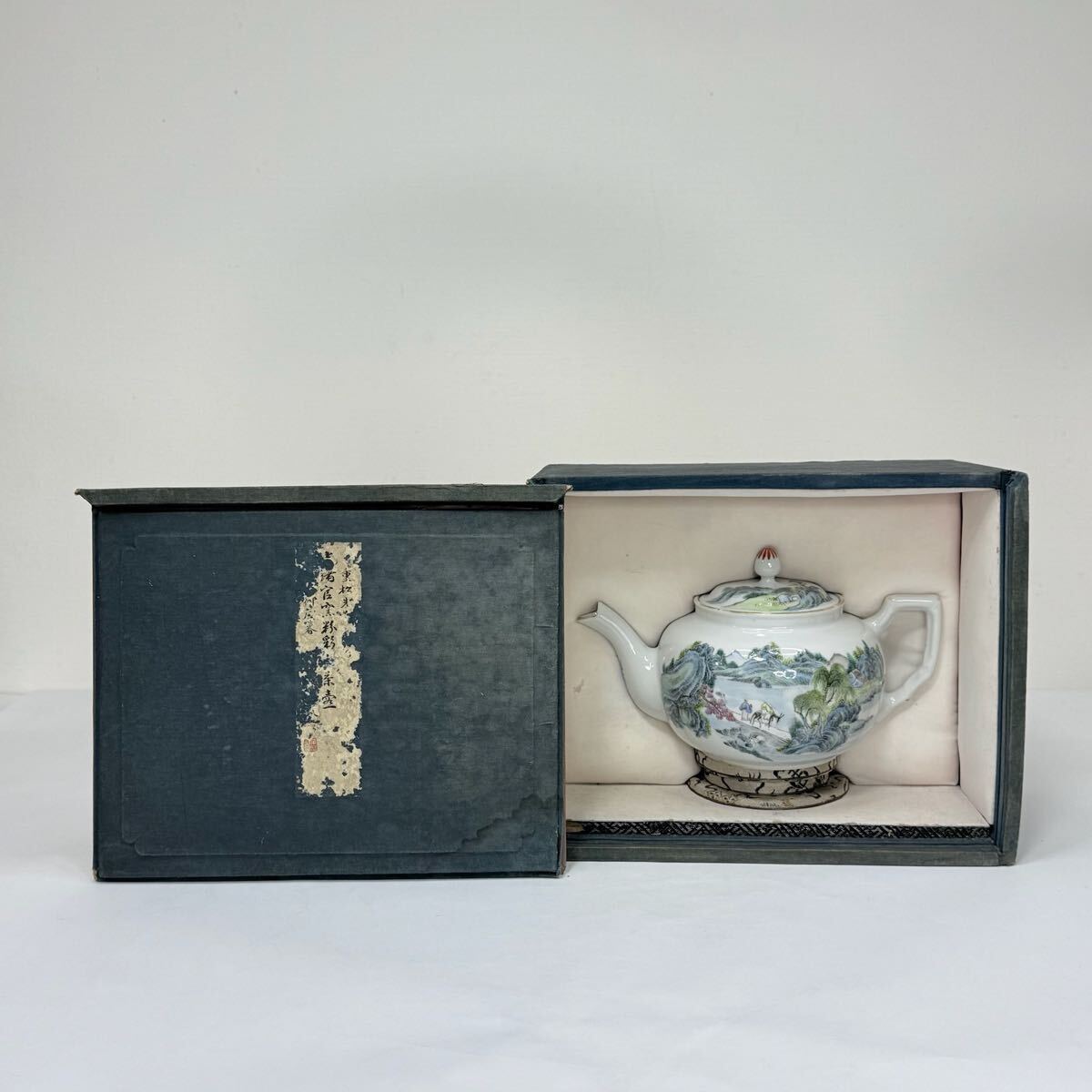 SBWW-中国古美術 時代物 急須 色絵 粉彩 煎茶道具 茶道具 茶器 在銘 大清光緒年製 共箱付 唐物 陶磁器 中国古玩 骨董品_画像2
