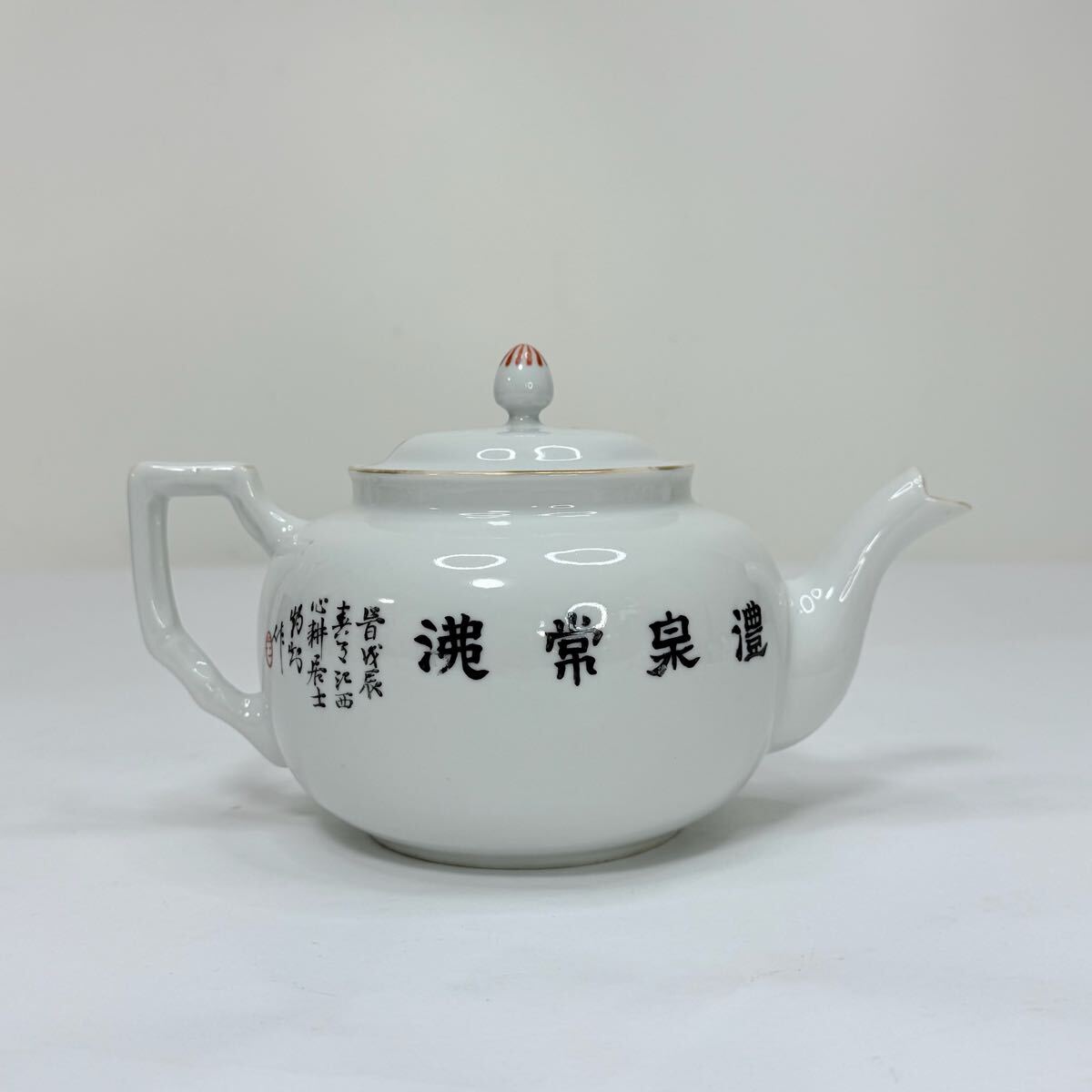 SBWW-中国古美術 時代物 急須 色絵 粉彩 煎茶道具 茶道具 茶器 在銘 大清光緒年製 共箱付 唐物 陶磁器 中国古玩 骨董品_画像4