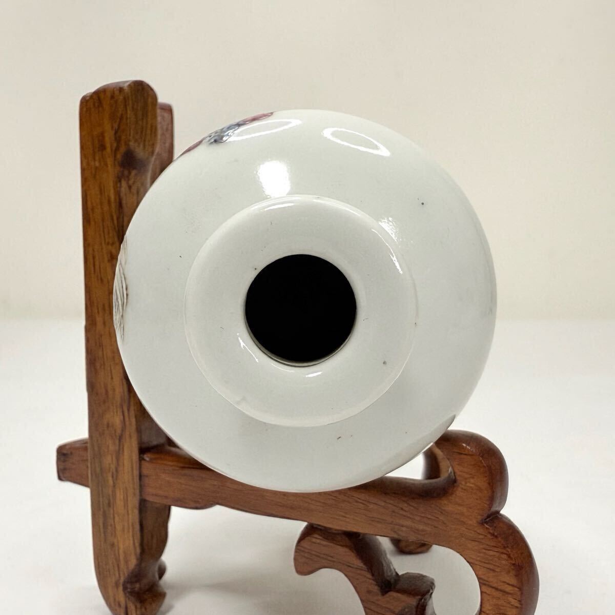 X-中国古美術 時代物 色絵 粉彩 鼻煙壺 花鳥図 小花器 大吉図 唐物 陶磁器 中国古玩 骨董品_画像4