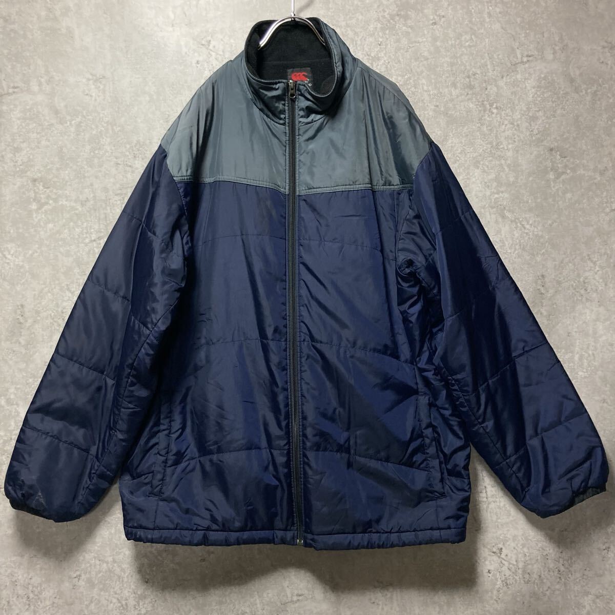 CANTERBURY OF NEW ZEALAND カンタベリー　裏フリース　ナイロンブルゾン　ジャケット　アウター　ネイビー　3Lサイズ　スタンドネック_画像1