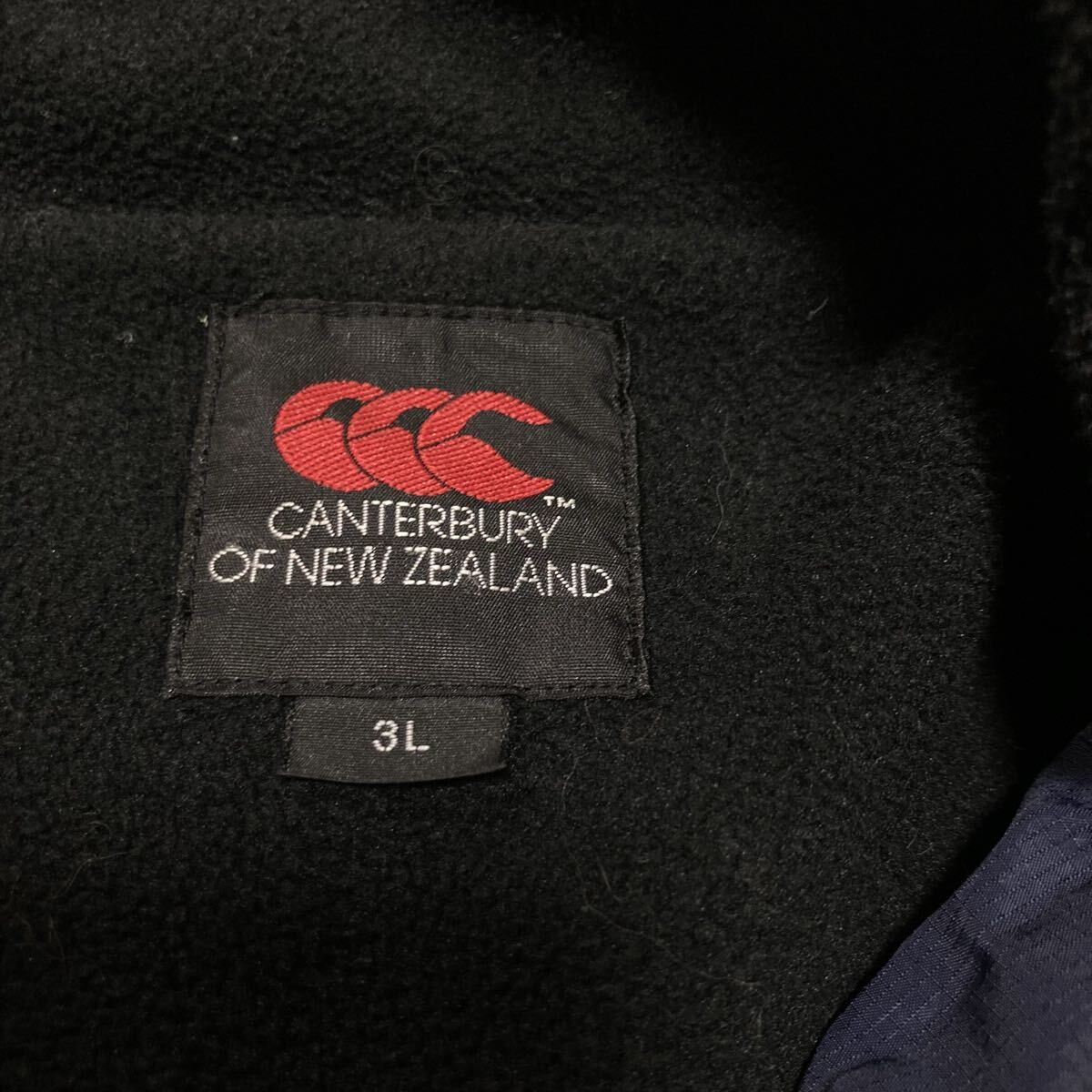 CANTERBURY OF NEW ZEALAND カンタベリー　裏フリース　ナイロンブルゾン　ジャケット　アウター　ネイビー　3Lサイズ　スタンドネック_画像9