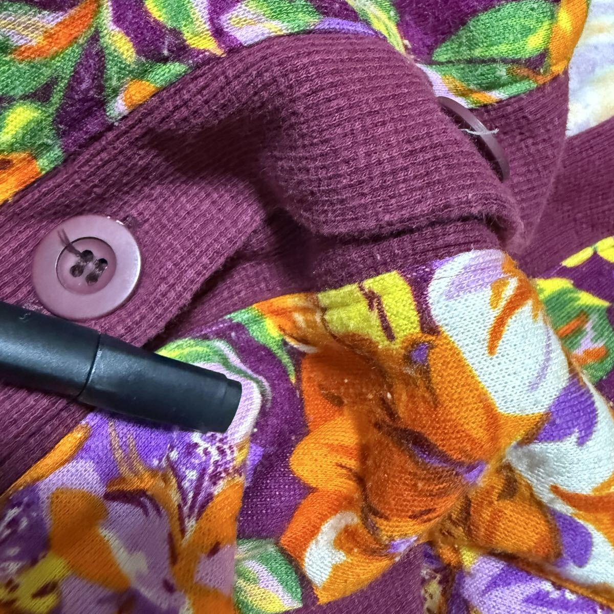 TUNIC チュニック　ベスト　花柄 ノースリーブ　　サイズフリー　 総柄　 トップス　_画像5