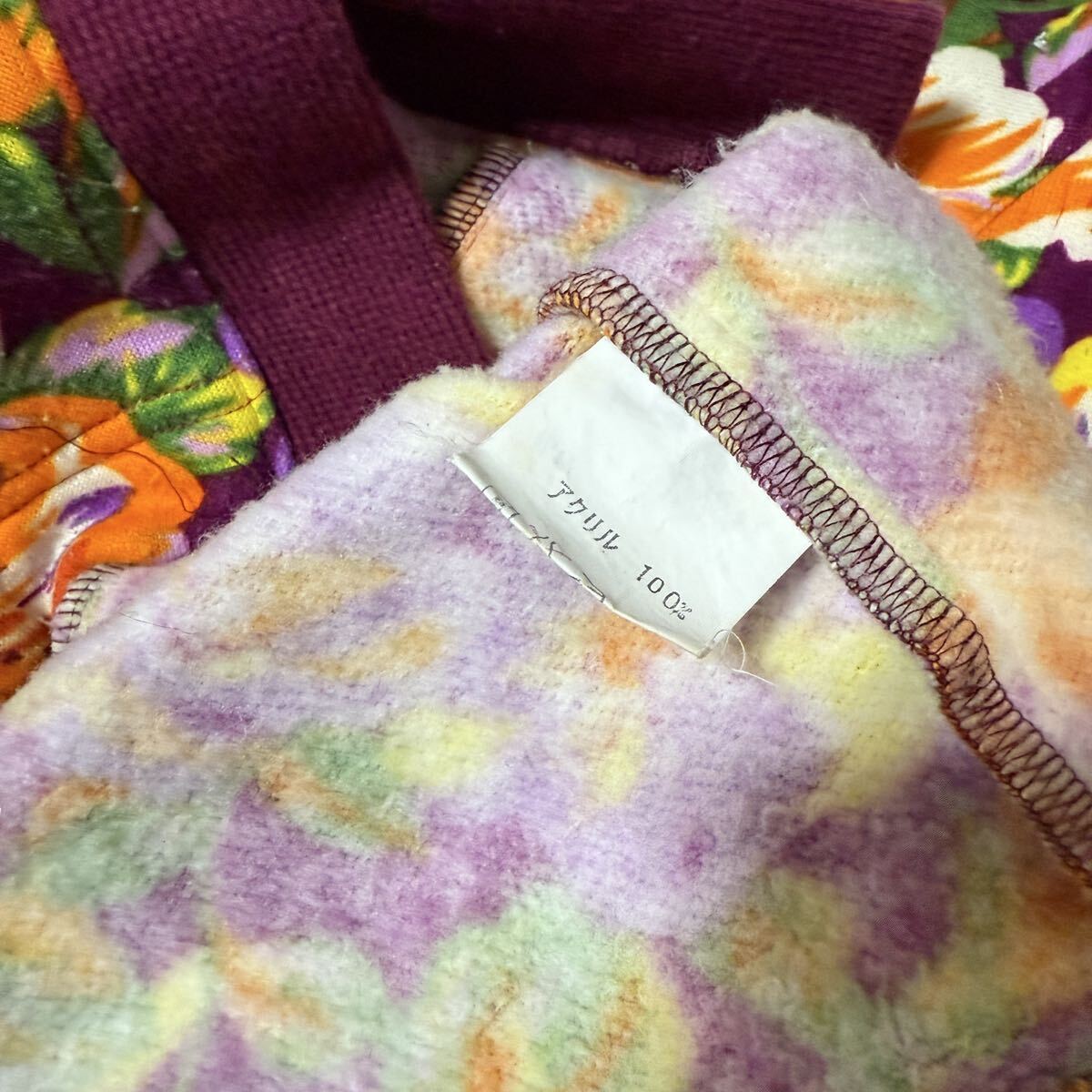 TUNIC チュニック　ベスト　花柄 ノースリーブ　　サイズフリー　 総柄　 トップス　_画像6