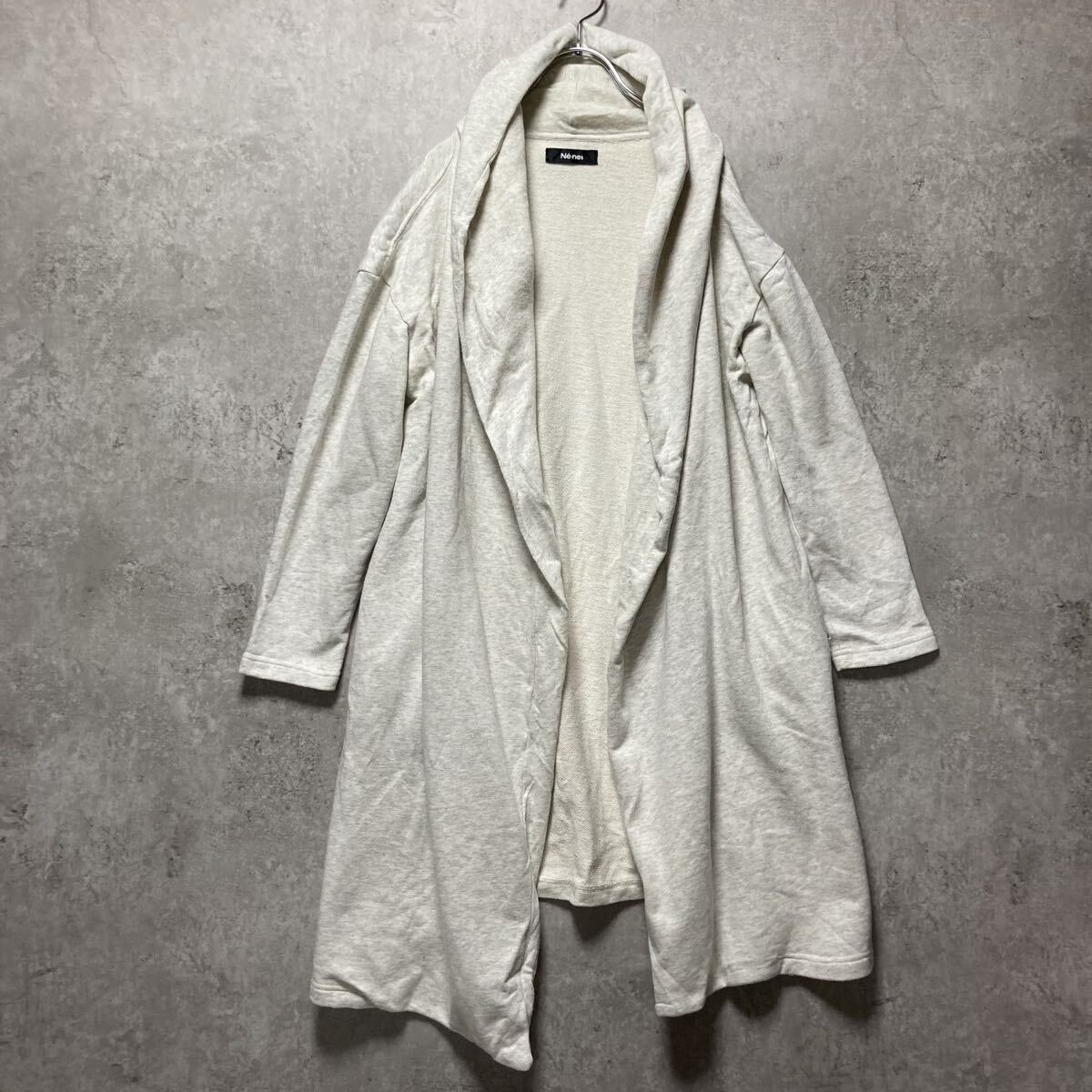N-net ネネット スウェット フーディー ボタンレスカーディガン ガウン ショール トレーナー ロング サイズ2_画像1