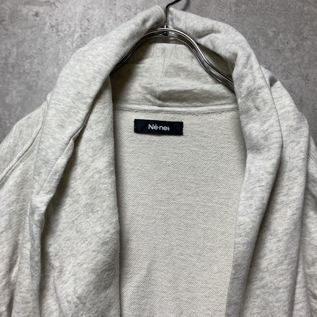 N-net ネネット スウェット フーディー ボタンレスカーディガン ガウン ショール トレーナー ロング サイズ2_画像2