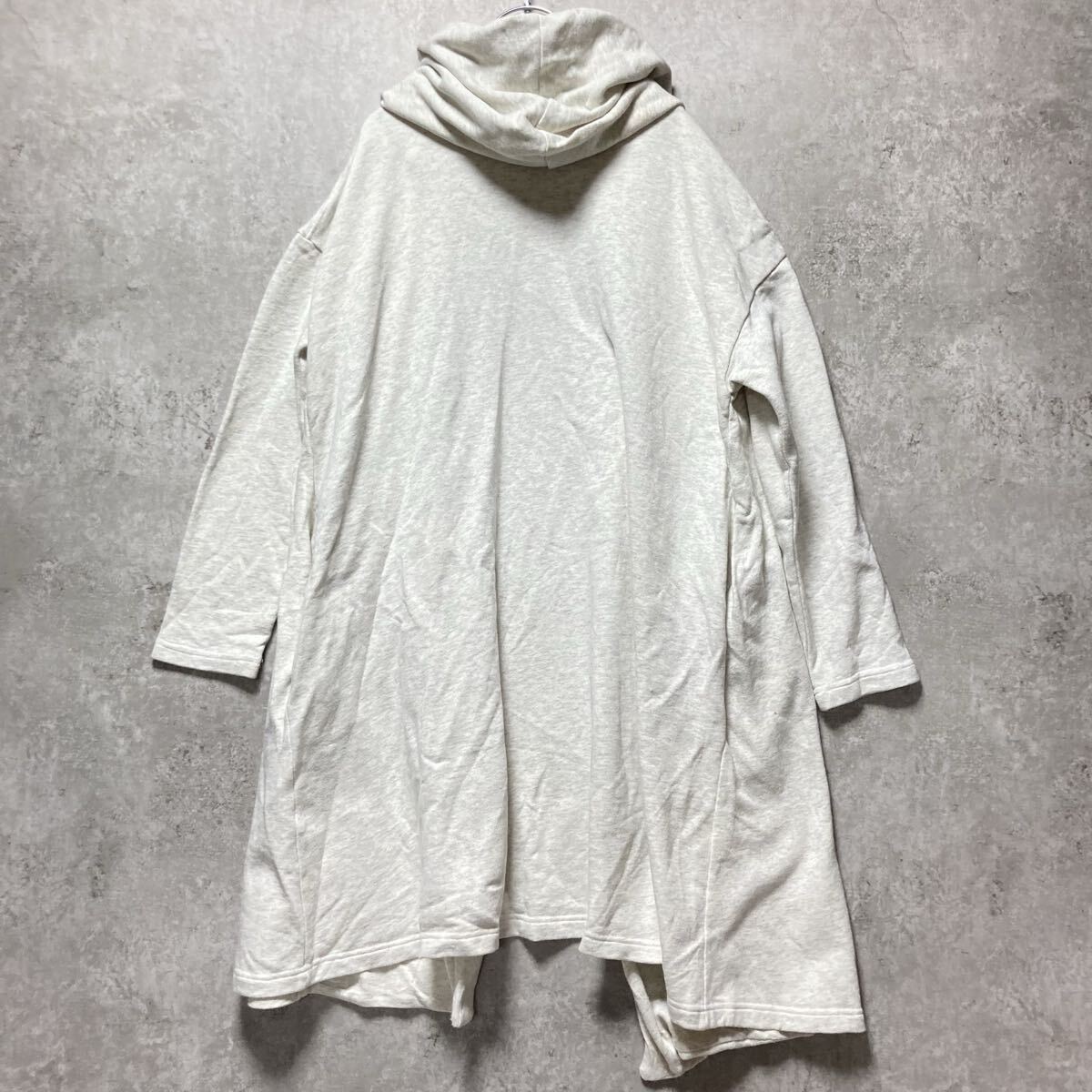 N-net ネネット スウェット フーディー ボタンレスカーディガン ガウン ショール トレーナー ロング サイズ2_画像5