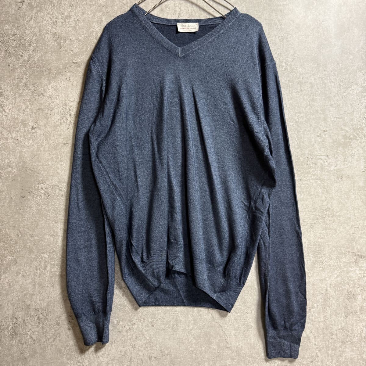 Gran Sasso グランサッソ Vネック ニット カシミア100% サイズ50_画像1