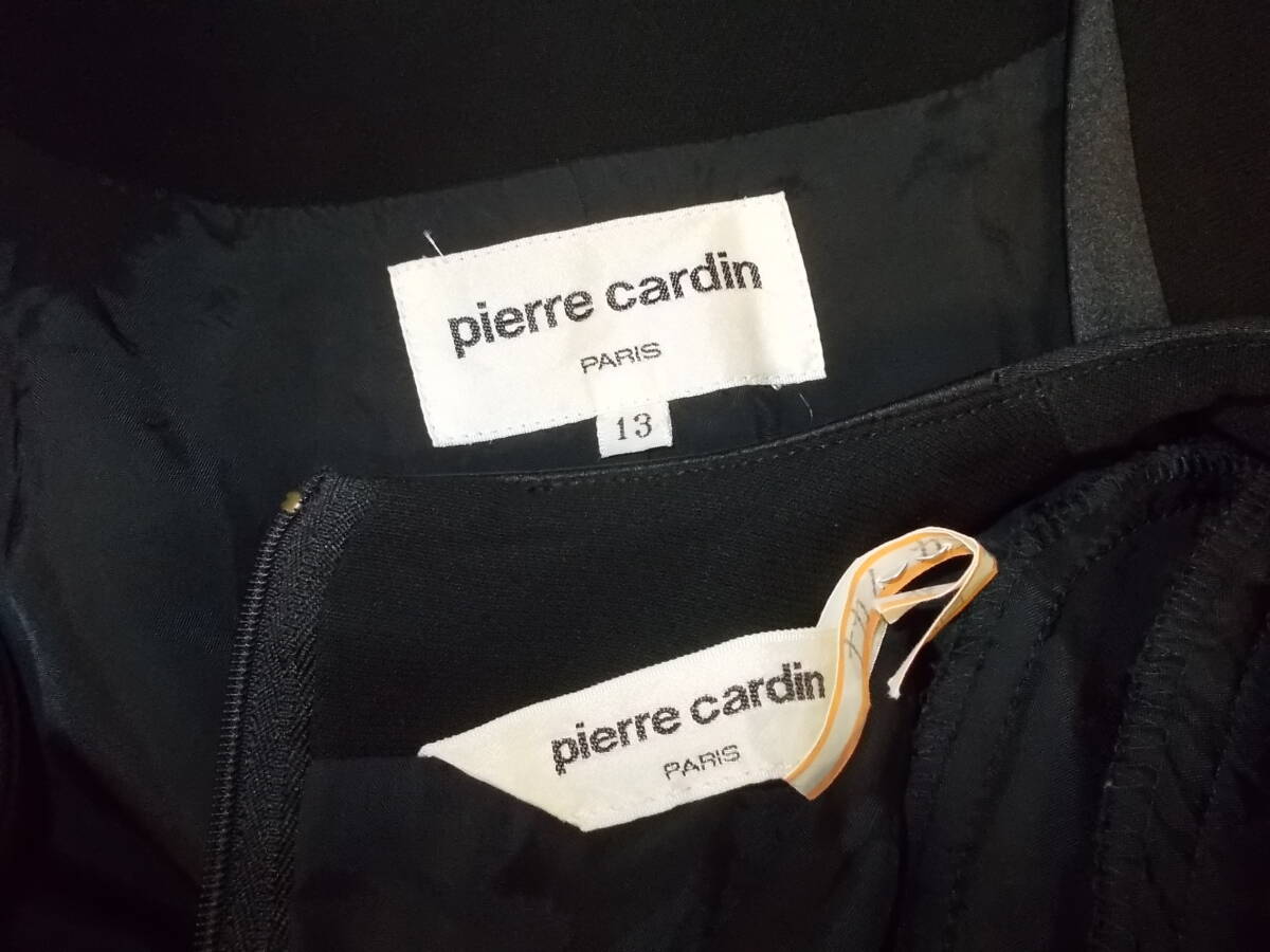 b360◆pierre cardin ブラックフォーマル◆サイズ13 クリーニング済 肩パット ピエールカルダン ジャケット ワンピース 喪服お通夜お葬式7K_画像6