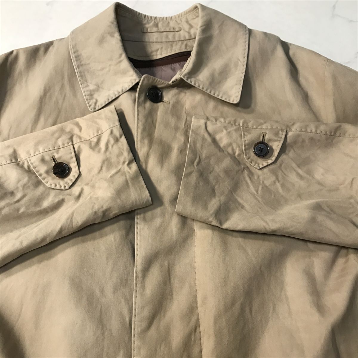 《オススメ◎》Paul Stuart ポールスチュアート★ライナー付*ステンカラーコート*ベージュ*サイズL(MW5707)◆S80_画像4