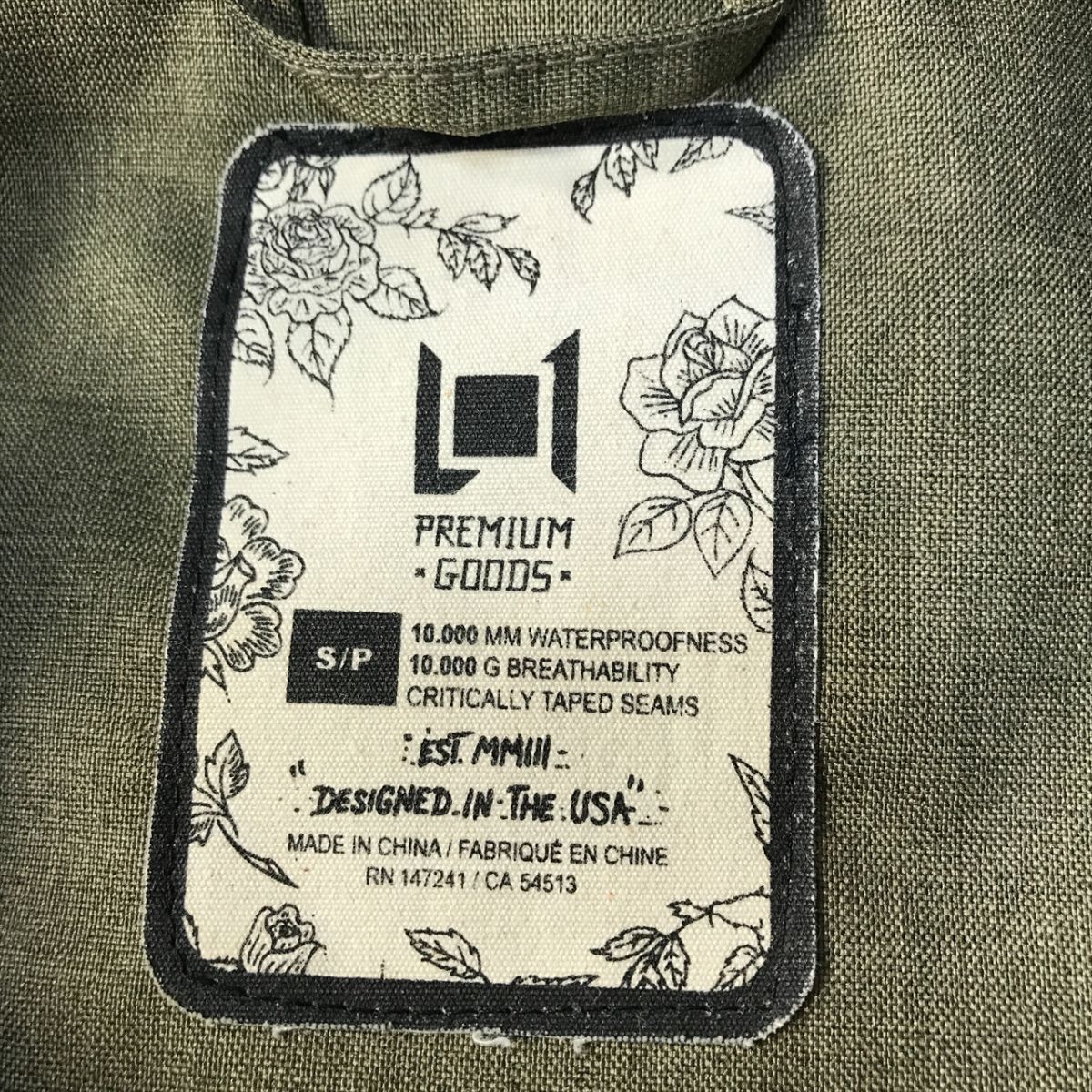 《オススメ◎》L1 エルワン★スノーウェア*中綿*パウダーガード*スキージャケット*スノボ*カーキ/ブラック*サイズS(MW5715)◆S80_画像7