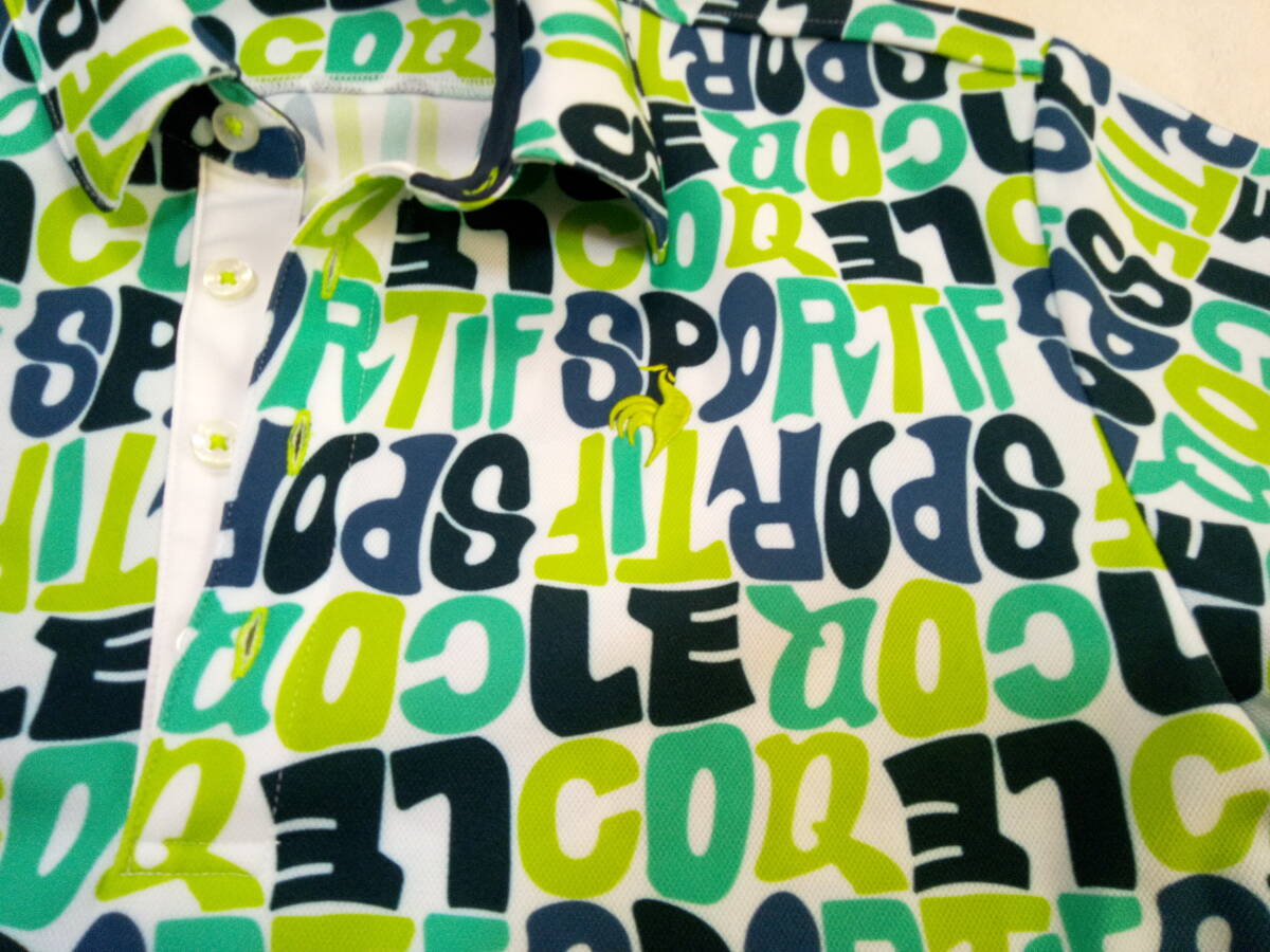 未使用同様　ルコックゴルフ総柄メンズポロシャツL_画像3