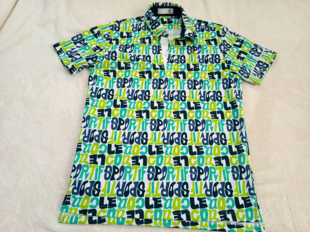未使用同様　ルコックゴルフ総柄メンズポロシャツL_画像1
